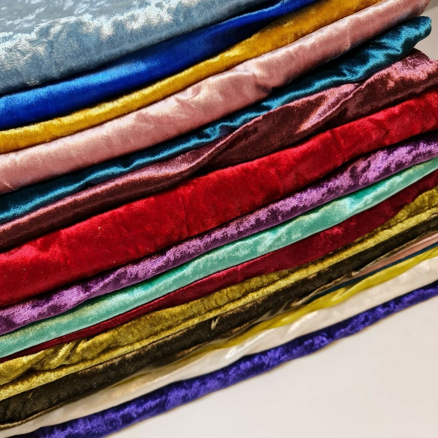 Plain Velvet Fabric Premium Crushed Stretch Dress Craft Wedding Material 60" (Ivory)