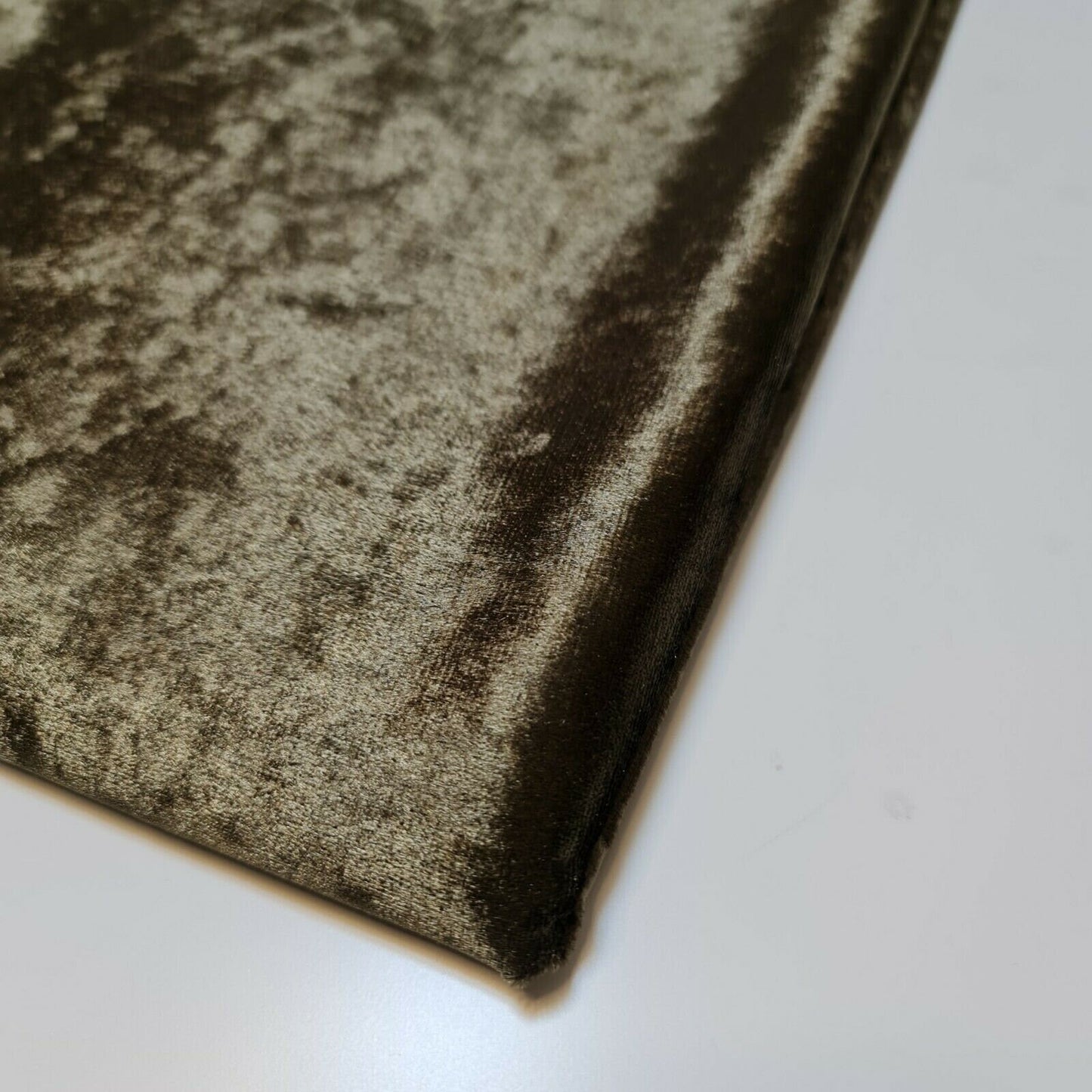 Dark Olive Plain Velvet Fabric Premium Crushed Stretch Dress Craft Wedding Material 58" By the Meter