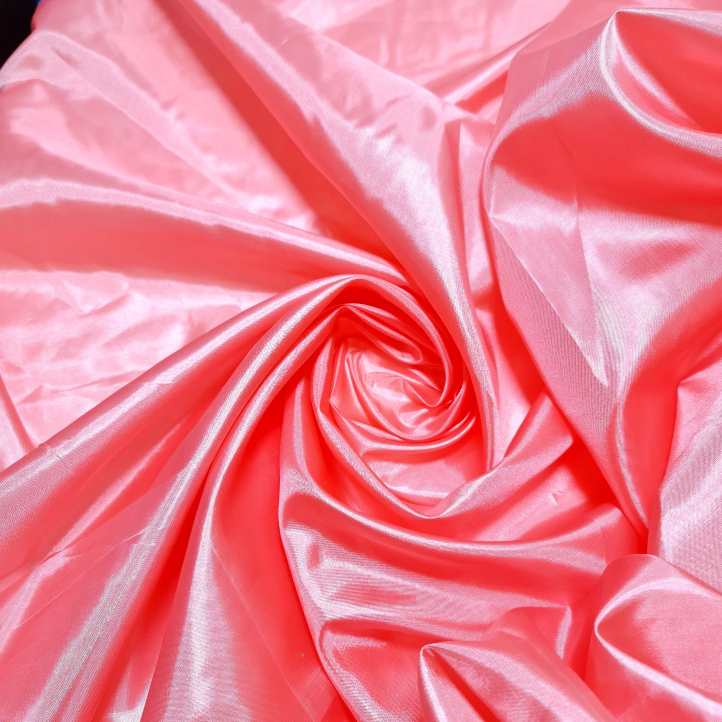 Coral Habotai Polyester Silk Lining Fabric 150cm Wide Soft Lightweight Dress Lining Material by the Metre