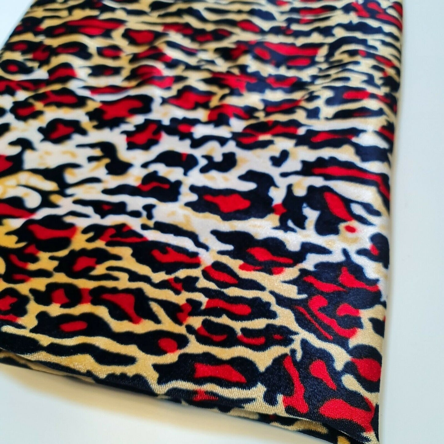 Animal Print Leopard Velour Velvet Spandex Fabric Dress Craft Costume Material 58" By Meter