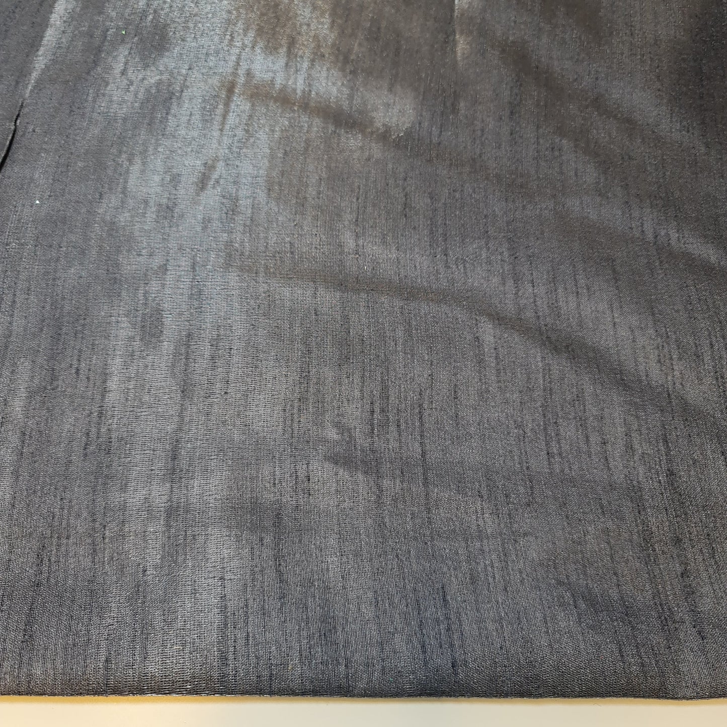 Charcoal Grey Faux Dupion Raw Polyester Silk Plain Dyed Slub Shot Fabric Craft 44" By Meter