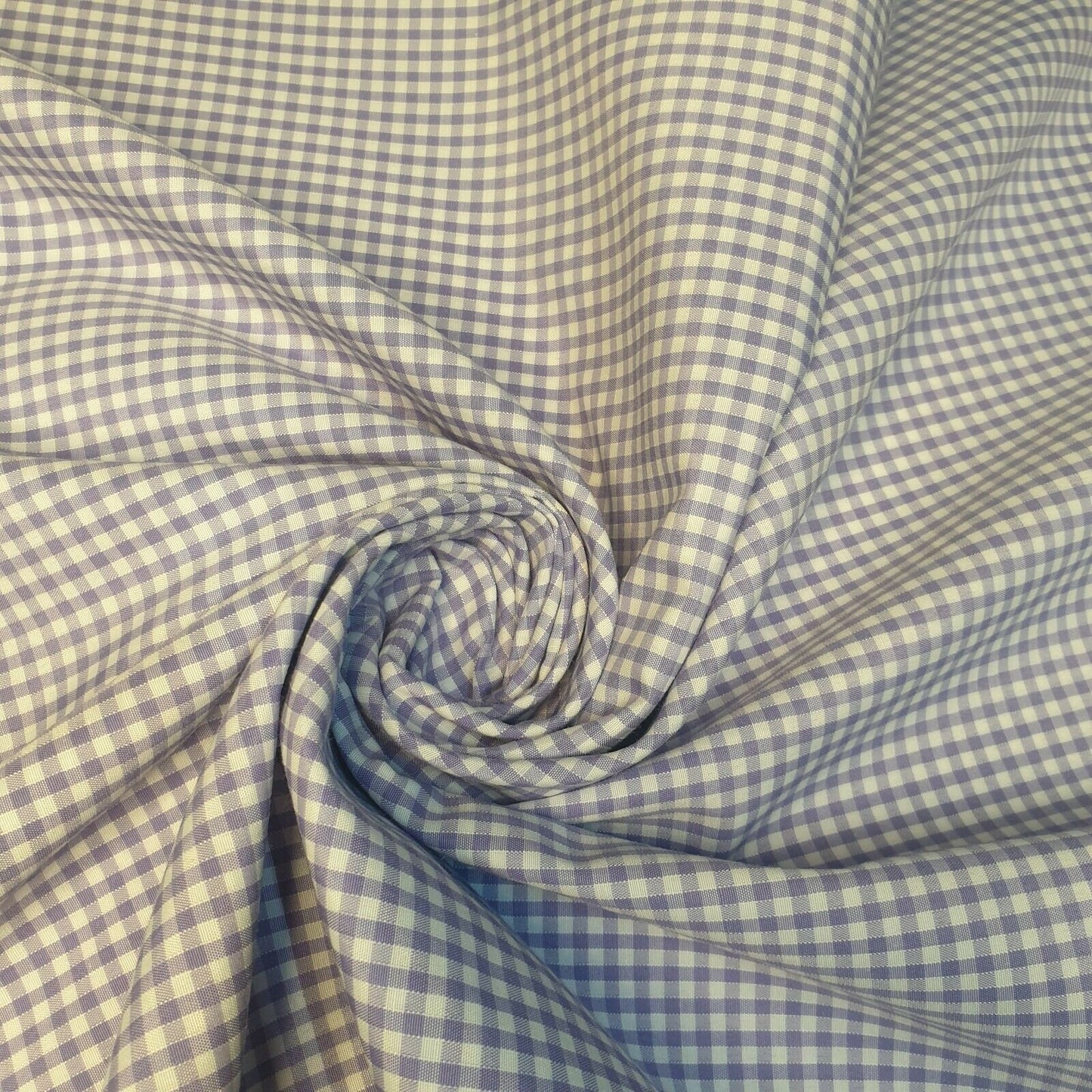 Lilac Gingham Polycotton Fabric 1/8" Check Sewing Dressmaking Curtains Uniform Table cover Material 44" Meter