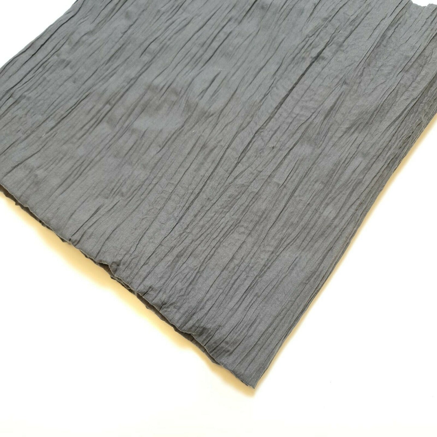 Grey Creased Crinkle 100% Cotton Plain Boho Fabric Material Crushed Craft Dress 55"