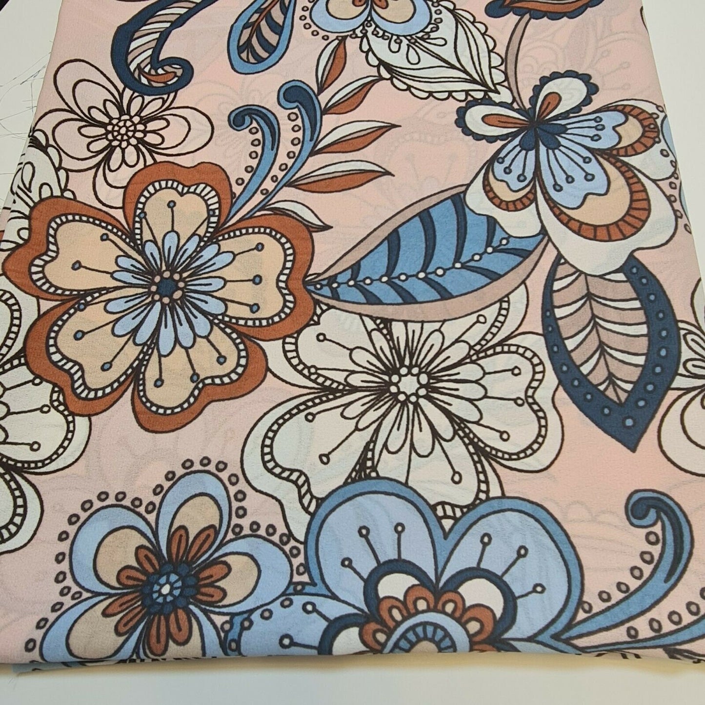 Animal Floral Printed Soft Poly Crepe Dress Drape Craft Fabric 58" By Meter (Pink Floral)