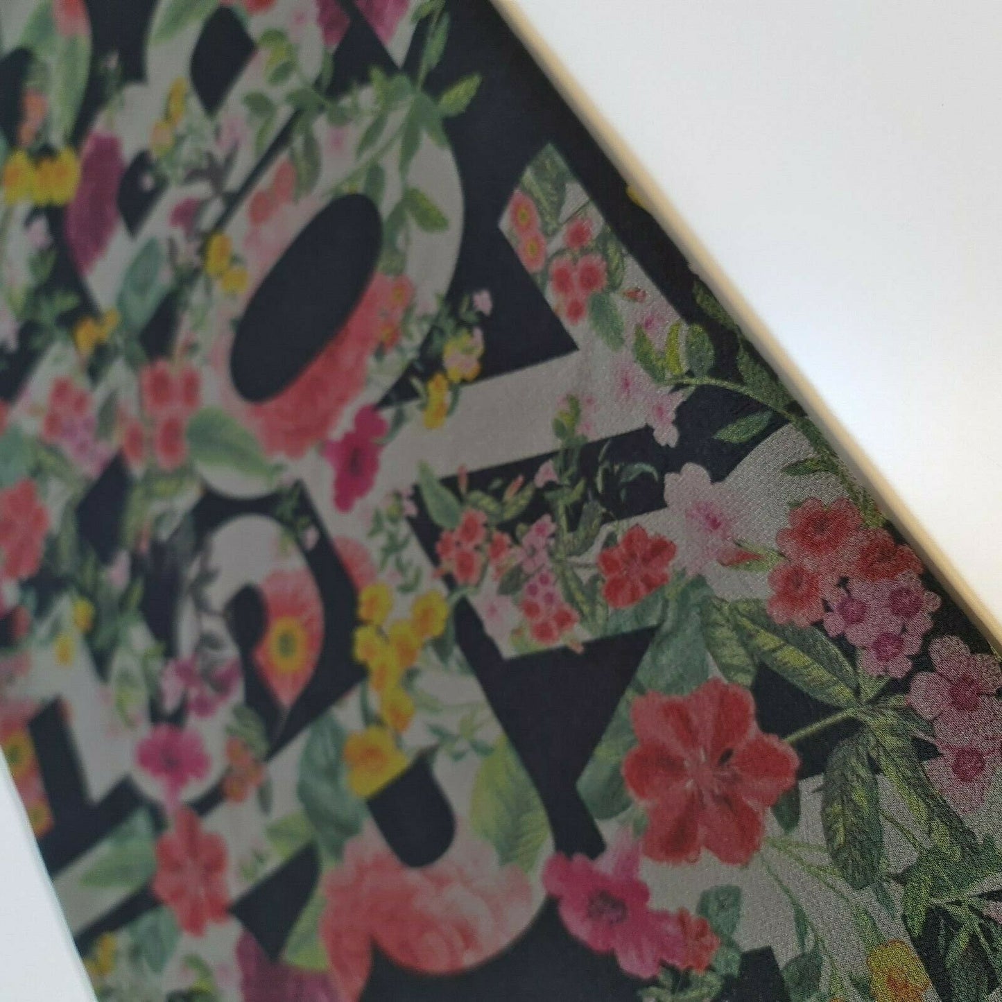 Alphabets Print Crepe Chiffon Georgette Black Floral Dress Craft Fabric 58"