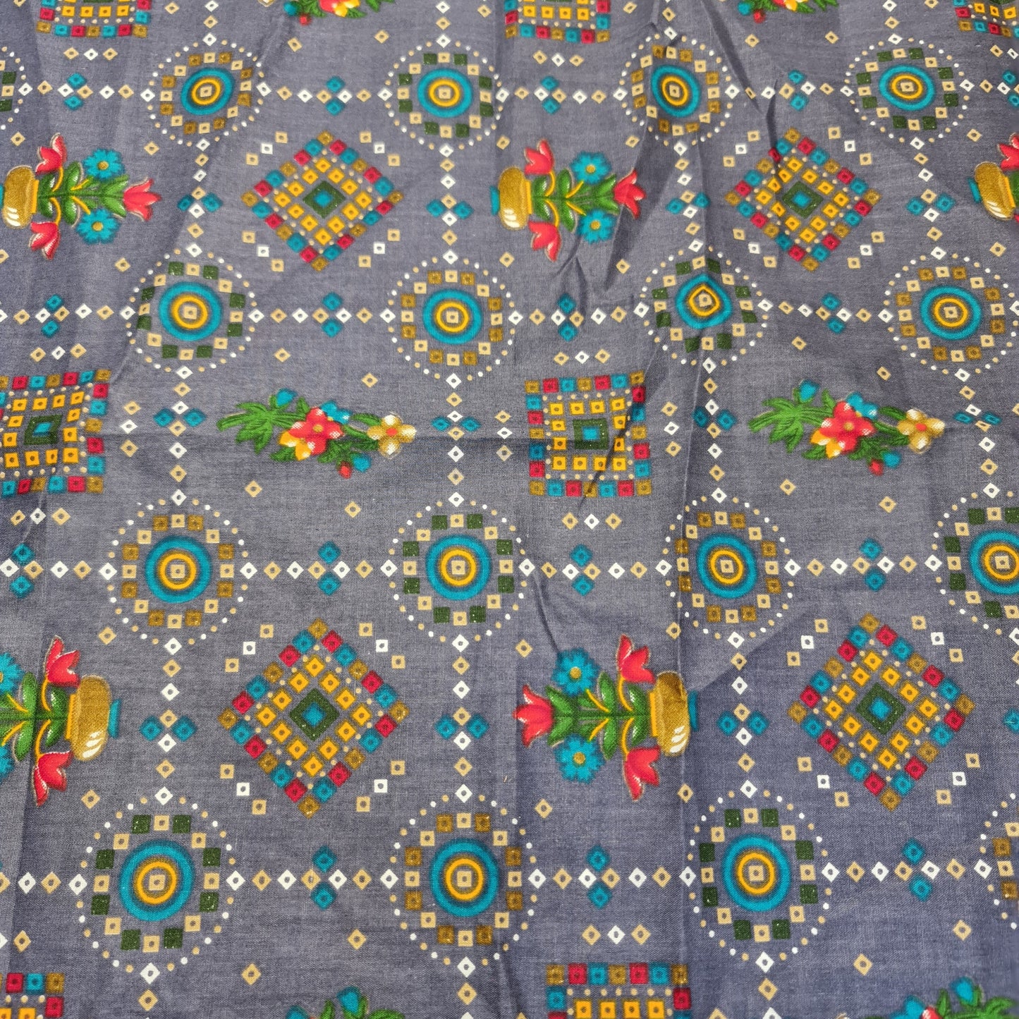 Cotton Indian Ethnic Rajasthani Print Suzani Rangoli Boho Banjara Fabric 44" (Colour - 6)