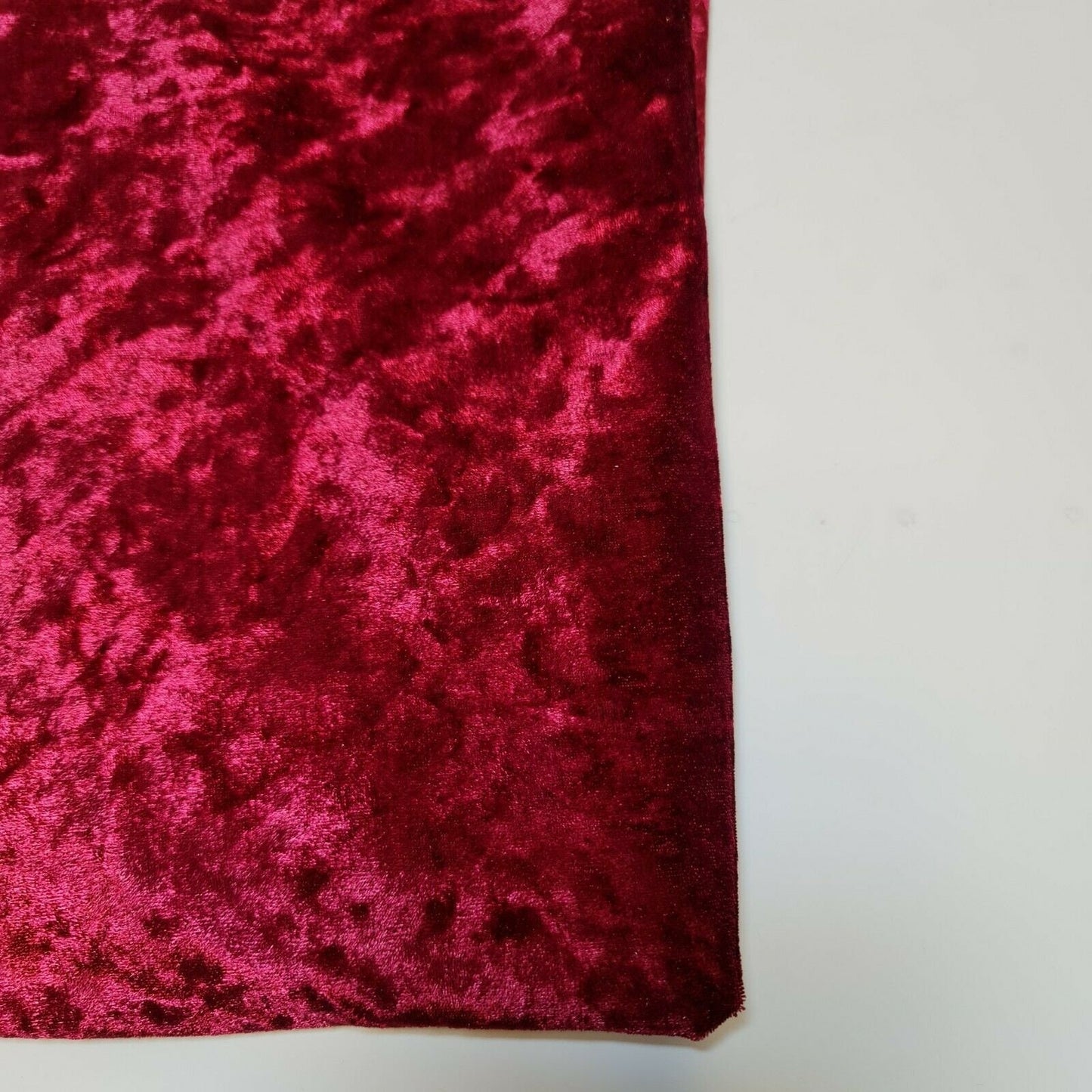 Burgundy Plain Velvet Fabric Premium Crushed Stretch Dress Craft Wedding Material 58" By the Meter