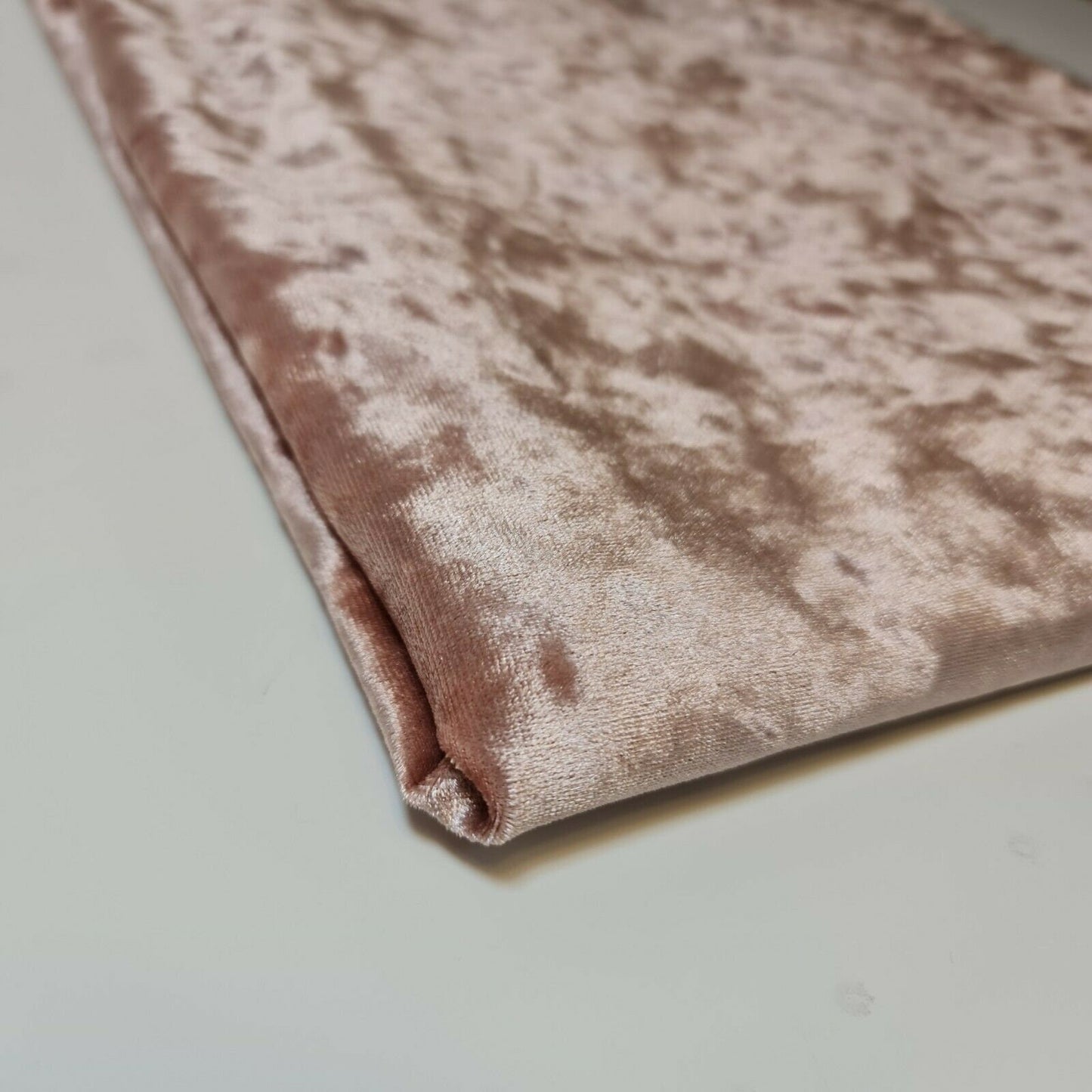 Tea Rose Pink Plain Velvet Fabric Premium Crushed Stretch Dress Craft Wedding Material 58" By the Meter