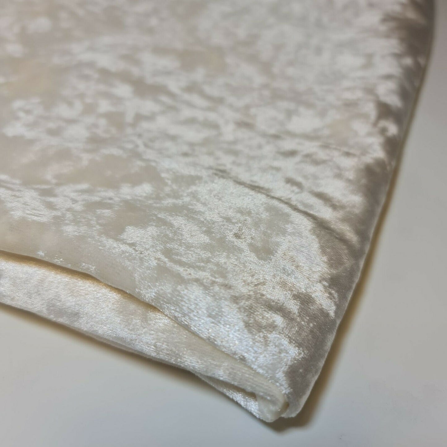 Plain Velvet Fabric Premium Crushed Stretch Dress Craft Wedding Material 60" (Ivory)