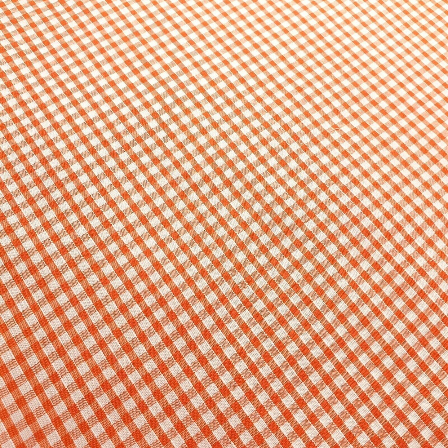 Gingham-Stoff aus Polycotton, 1/8 Zoll, kariert, zum Nähen, Schneidern, Vorhänge, 112 cm, 44 Zoll breit (Orange)