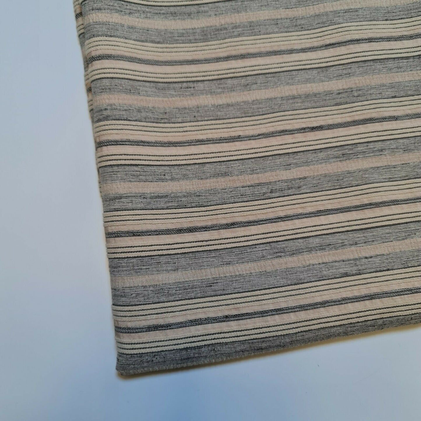 Beige Cord 100% Cotton Stripe Jacquard Non Stretch Craft Dress Upholstery Fabric 58" By the Meter