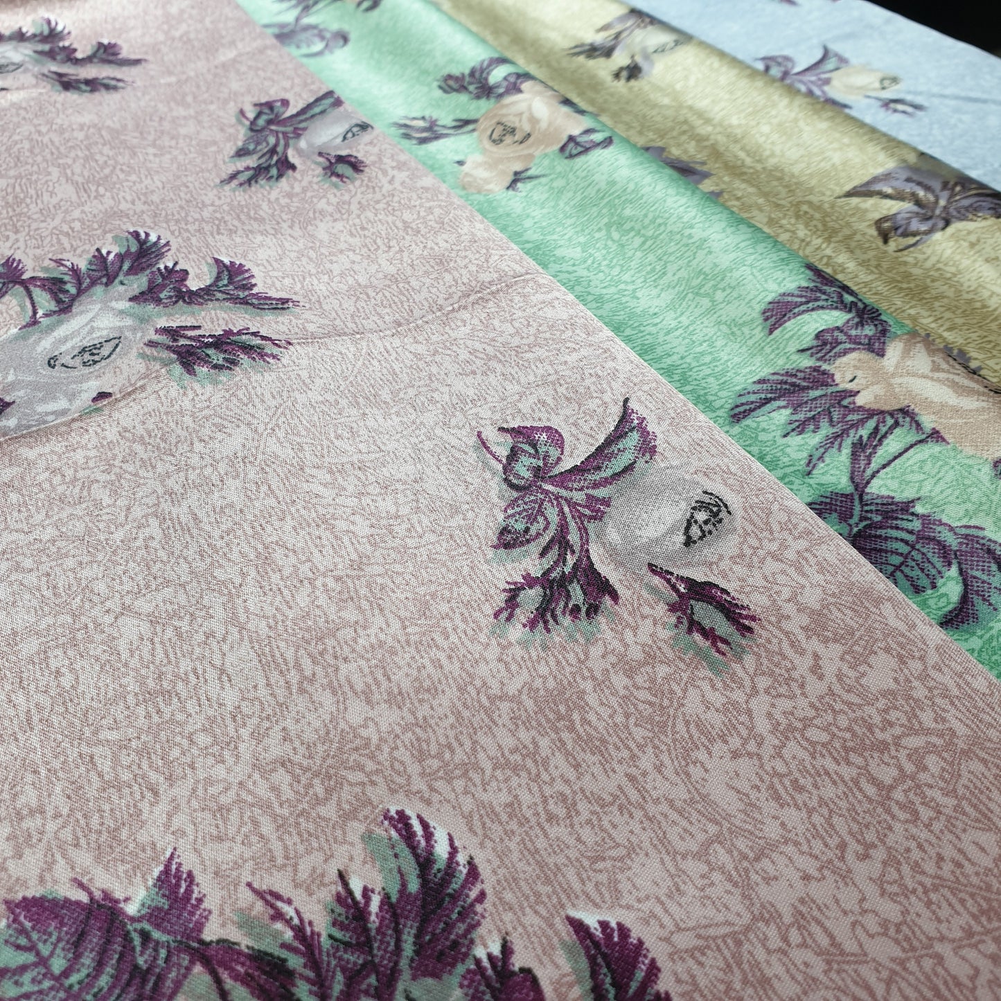 Blumenmuster, bedruckter Seidensatin, Kleiderstoff, 147,3 cm, Meterware (Farbe 3)