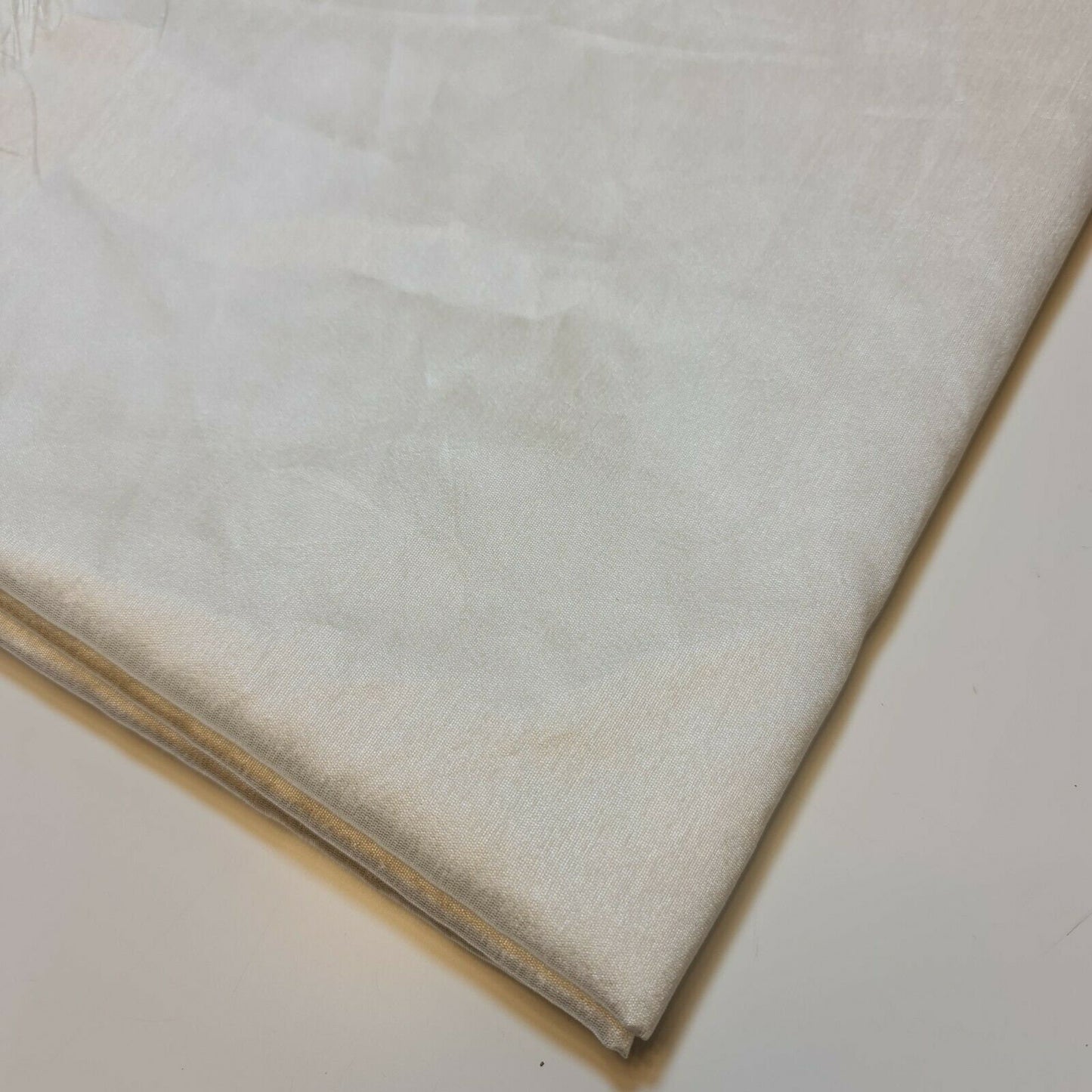 White Faux Dupion Raw Polyester Silk Plain Dyed Slub Shot Fabric Craft 44" By Meter
