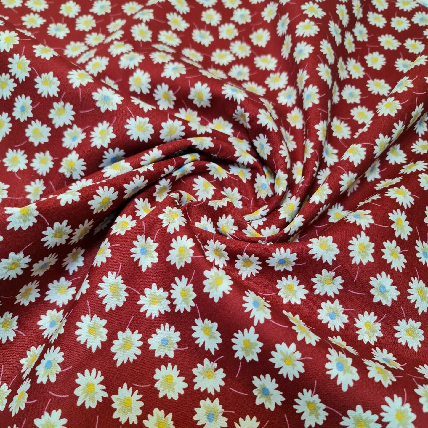 100% Cotton Poplin Material Soft Daisy Daisy Flower Print Fabric Dress Craft Quilting Fabric 58" By Meter
