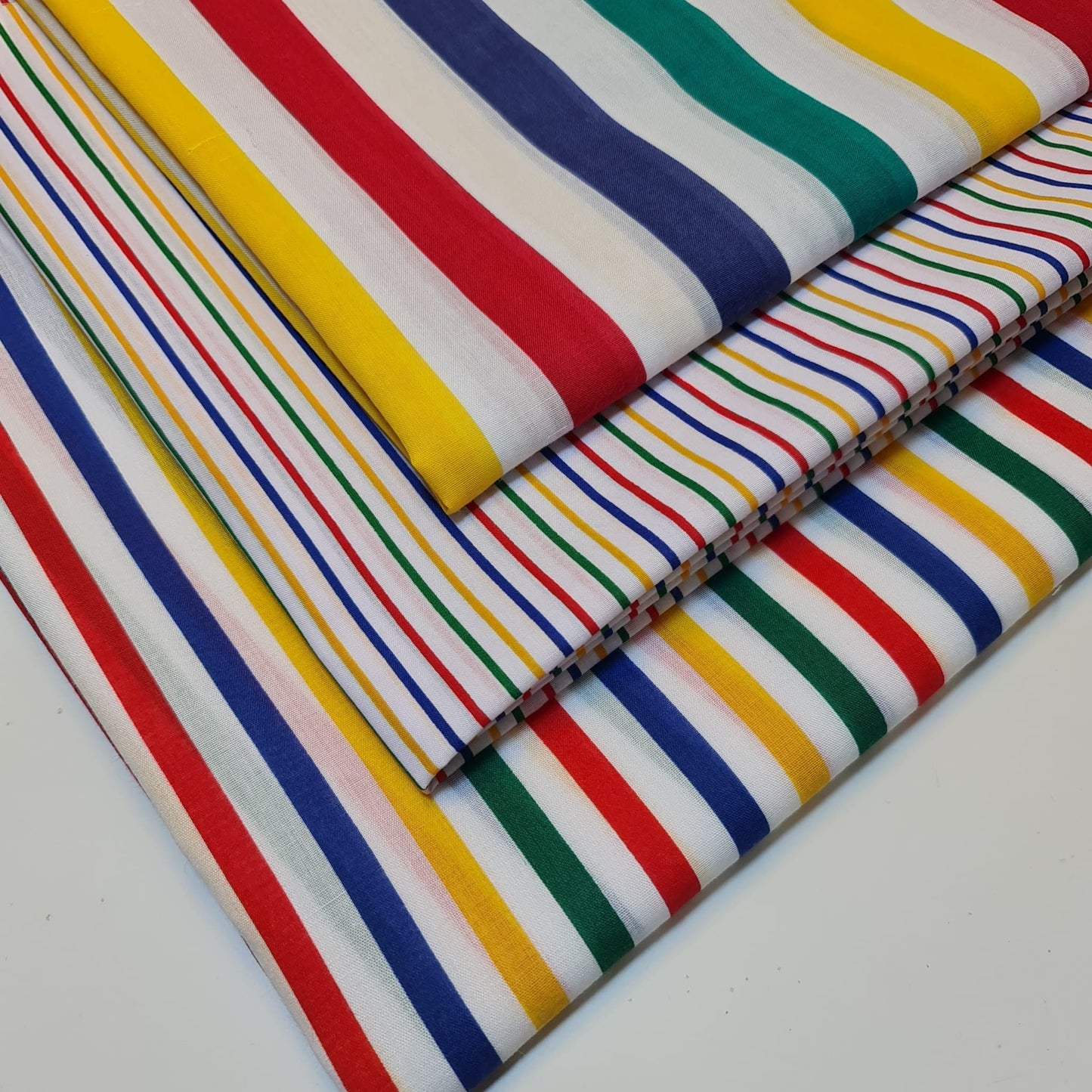 Candy Stripe Multi Colour Polycotton Fabric Striped Lines Material (45"inc Wide) Large
