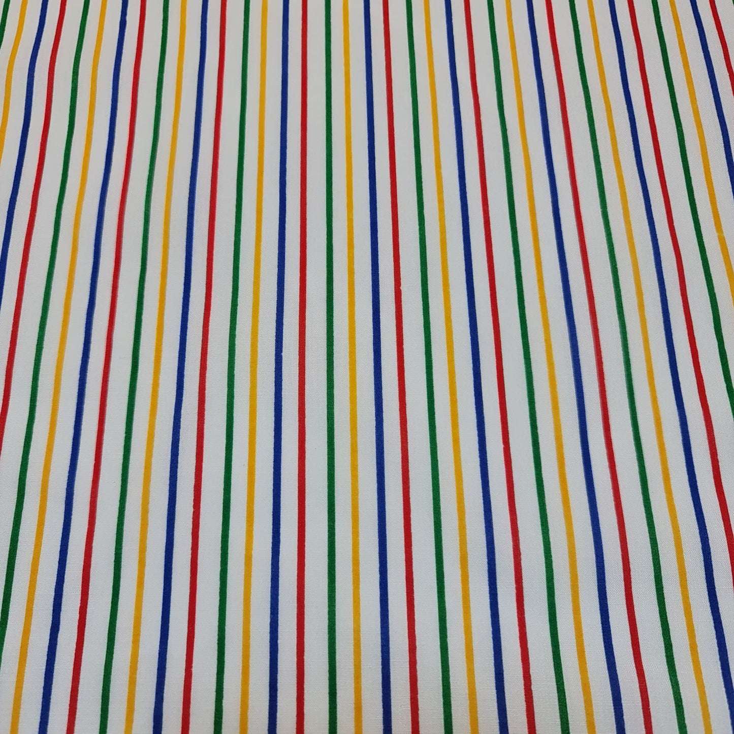 Multi Colour Pin Stripe Polycotton Fabric 44" Wide | Rainbow Stripe Dressmaking, Craft & Quilting Material by the Metre