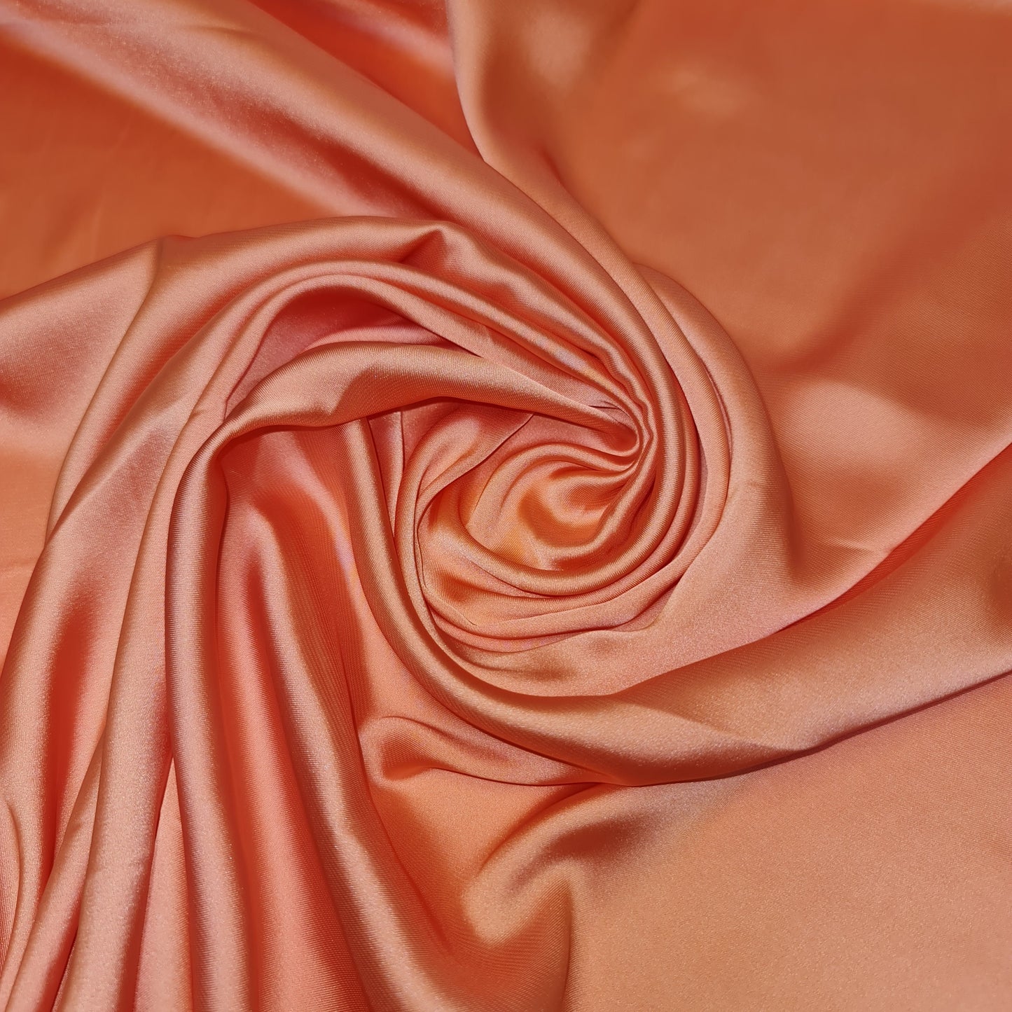 SALMON PINK Luxury Glossy Charmeuse Satin Weave Polyester Fabric – 44” Wide – Bridal, Evening & Lingerie Material (By the Meter)
