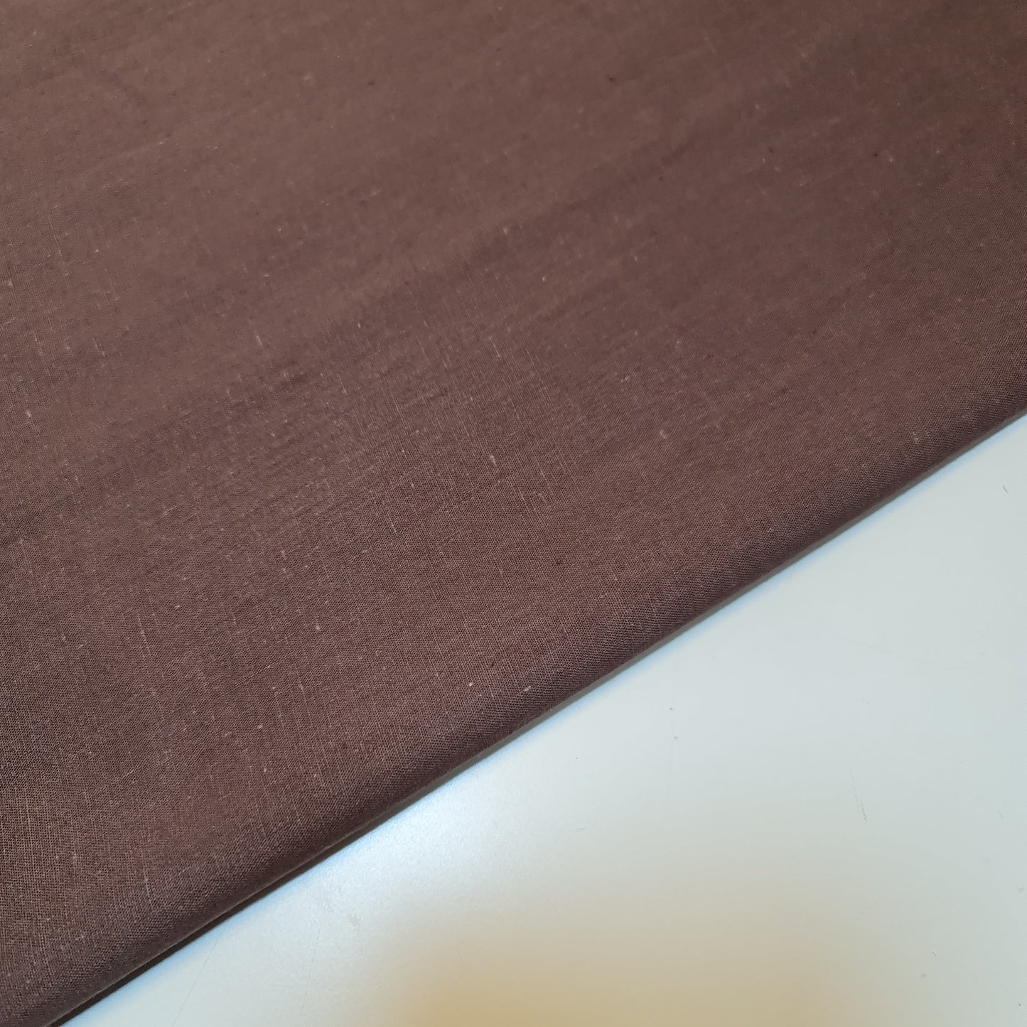 Chocolate Brown 100% Cambric Cotton Fabric 44" Wide | Lightweight Dressmaking, Craft & Quilting Material by the Metre
