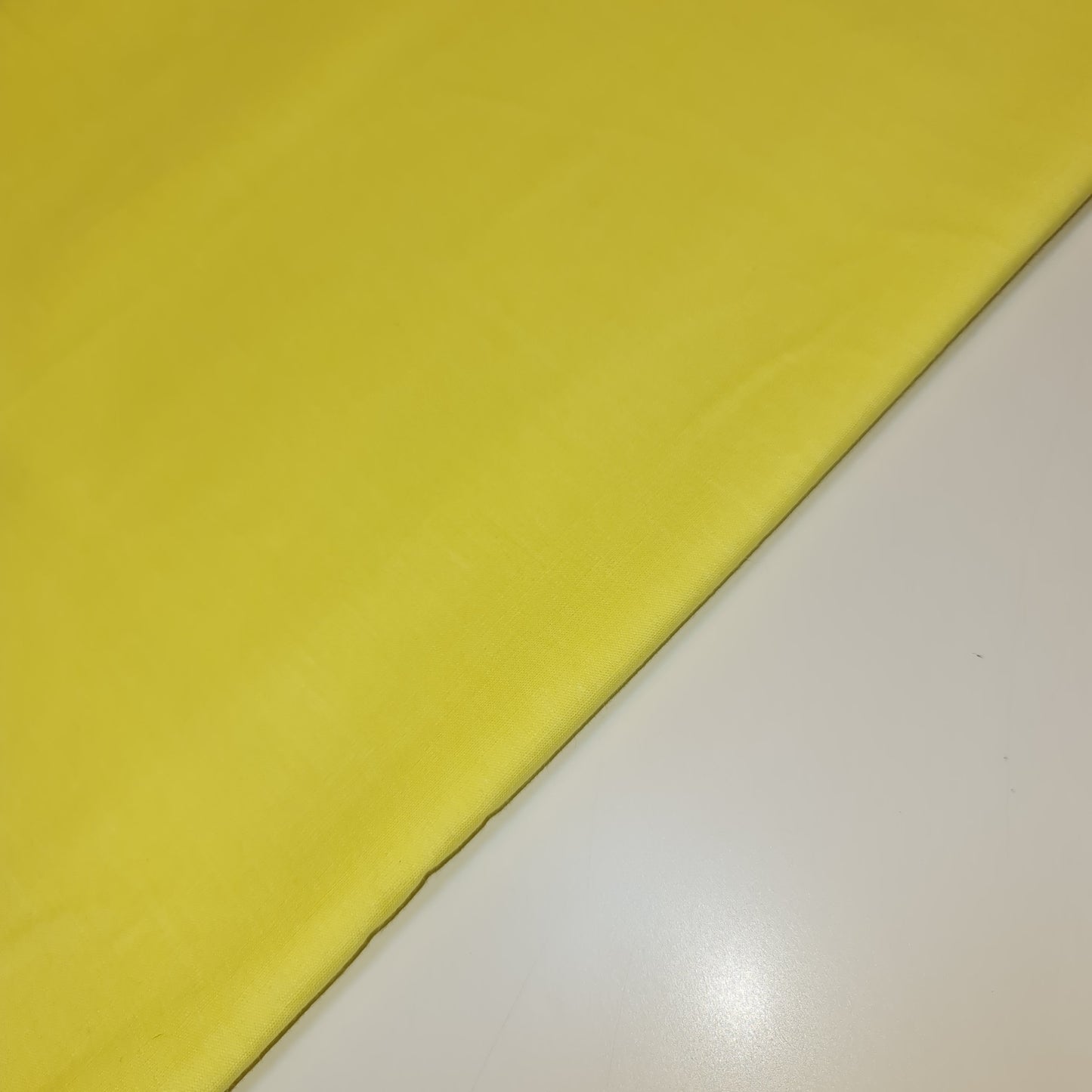 Flo Yellow 100% Cambric Cotton Fabric 44" Wide | Lightweight Dressmaking, Craft & Quilting Material by the Metre