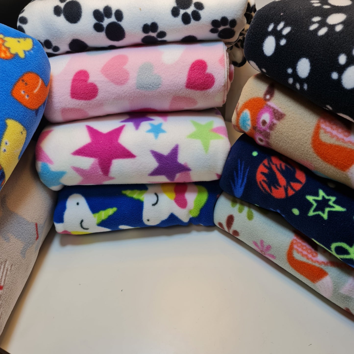 Children's Printed Polar Fleece Soft Throw Blanket Anti Pill Fabric Material 58" (Blue Base Unicorn)