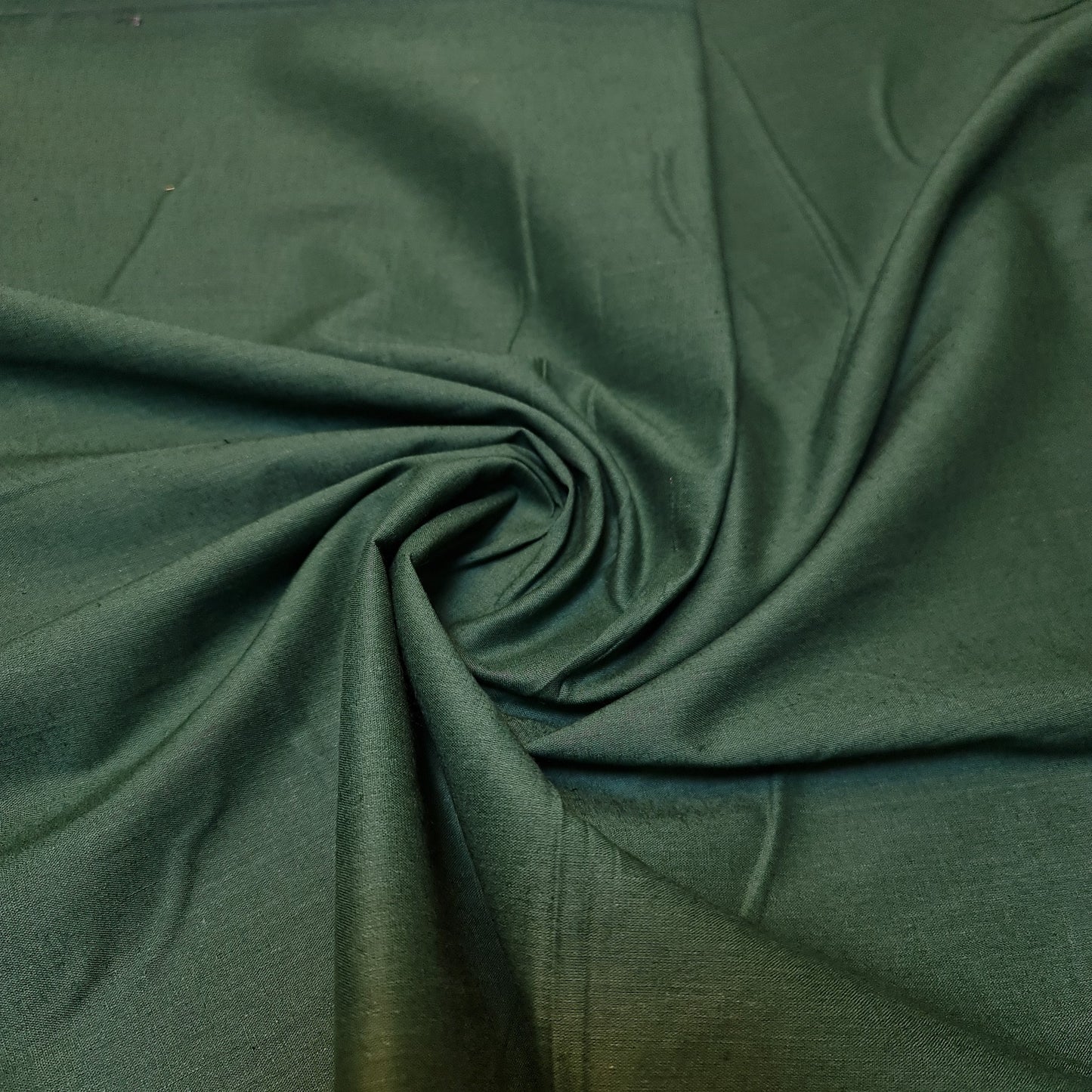 Bottle Green 100% Cambric Cotton Fabric 44" Wide | Lightweight Dressmaking, Craft & Quilting Material by the Metre