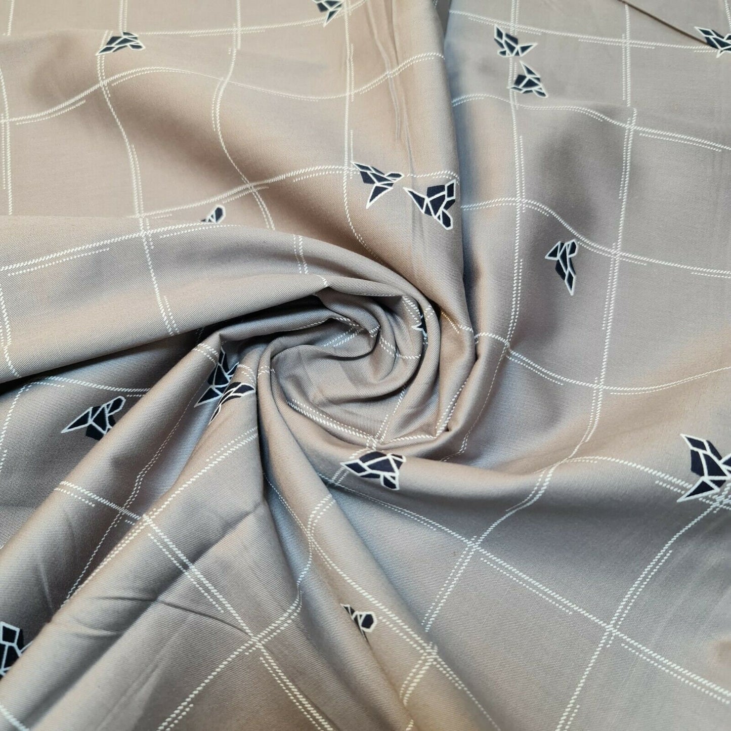 100% Cotton Drill Twill Fabric Aztec Print Checks Craft Dress Apron Material 58" Meter