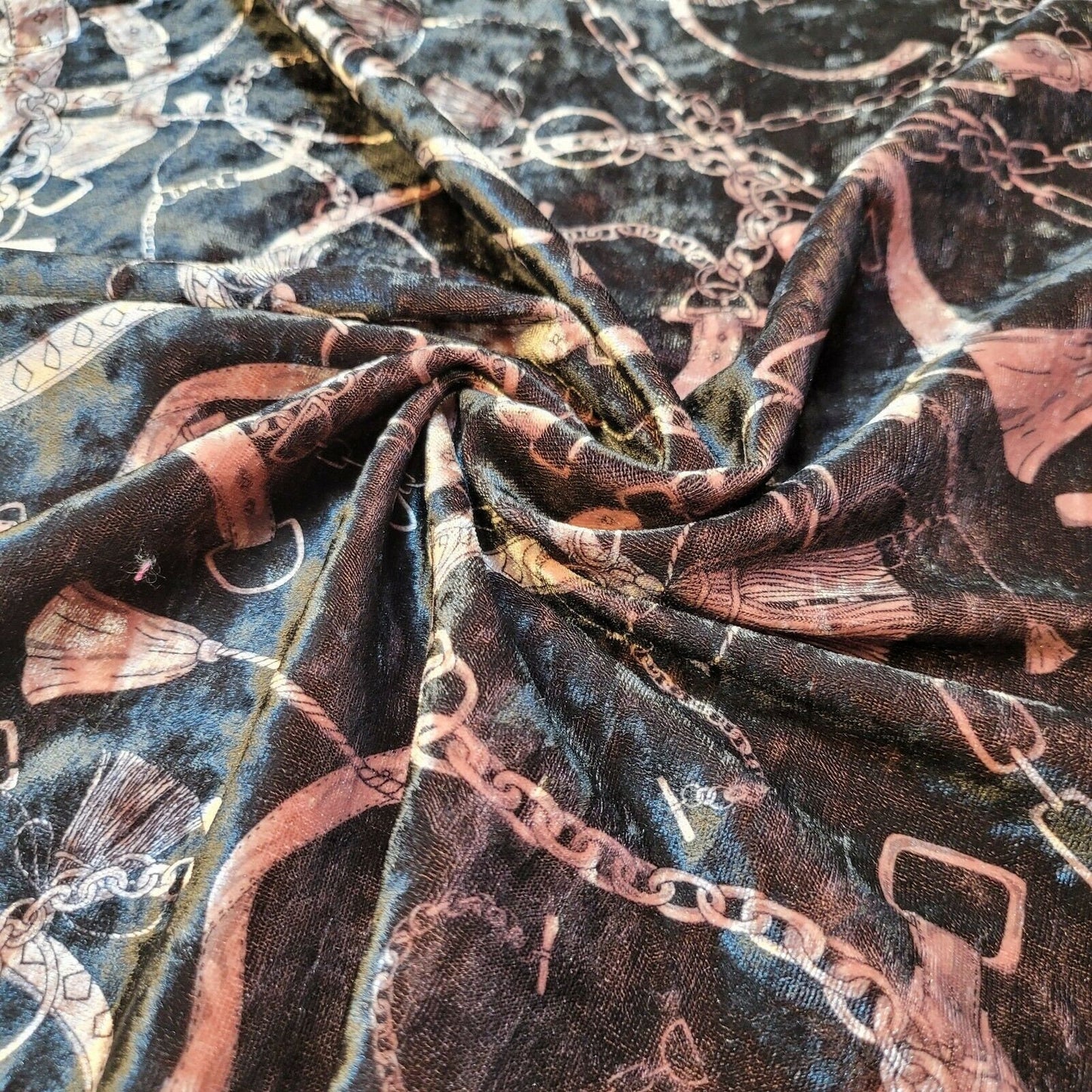 Blumendruck Crush Velour Samt Patchwork Kleid Handwerk Polsterstoff 58" Material