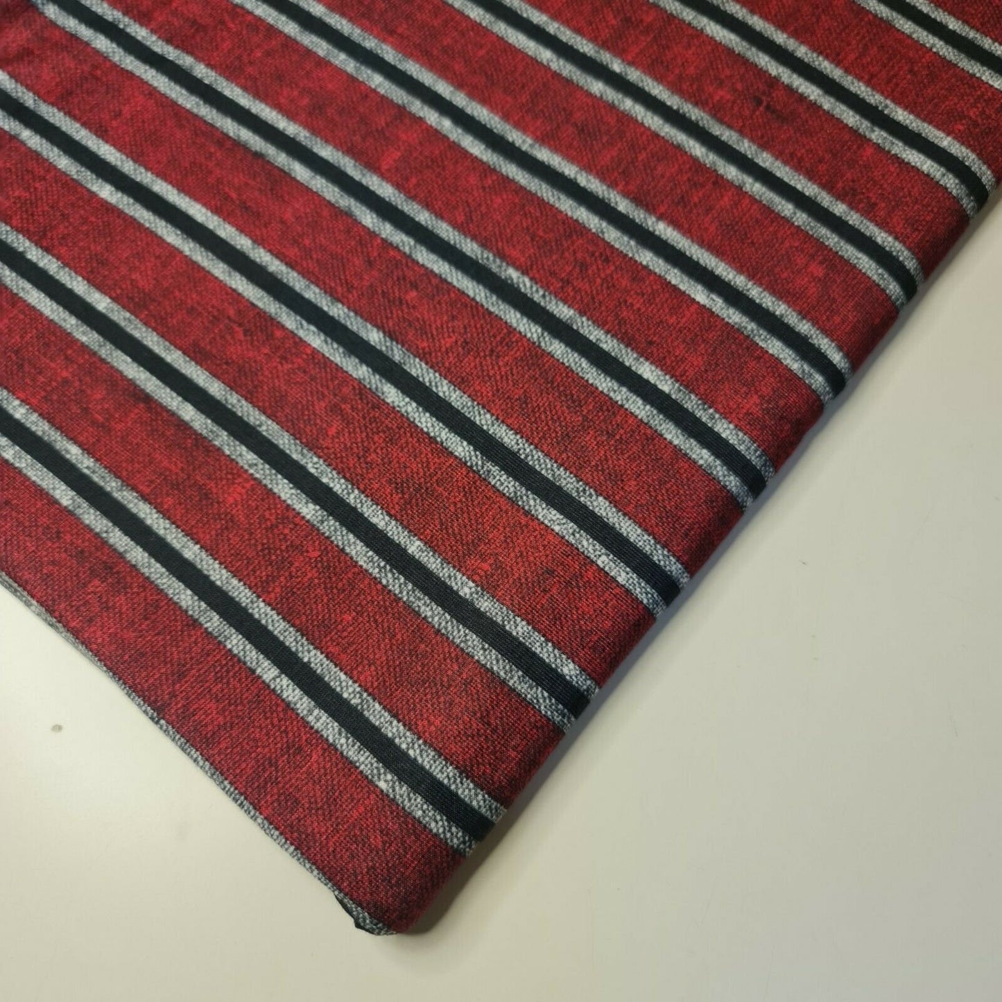 Burgunderrot/Schwarz gestreift, 100 % Baumwolle, Babystrampler, Jerseykleid, Basteln, 147,3 cm, Meterware