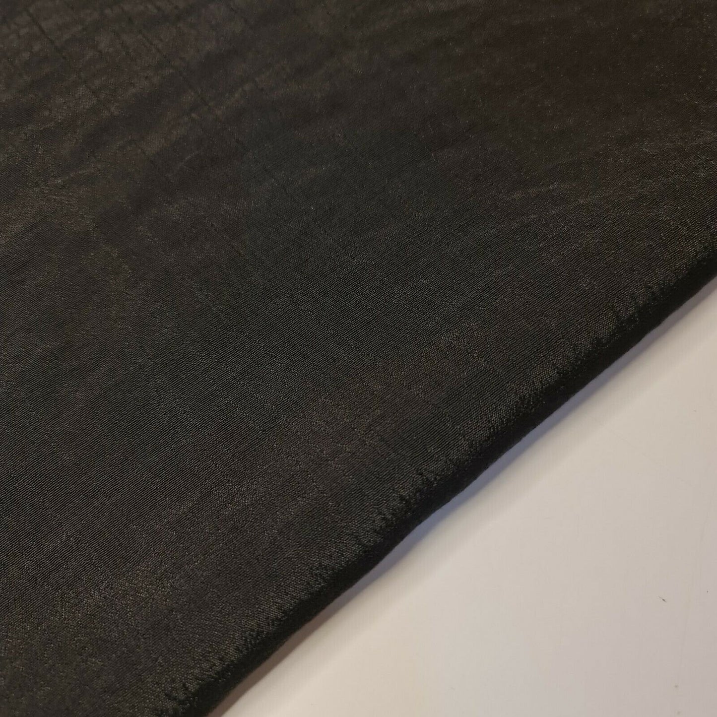 Schwarzer Crêpe-Polyester-Stoff, glänzend, schlicht, für drapierte Kleider, Bastelstoff, Meterware, 58"