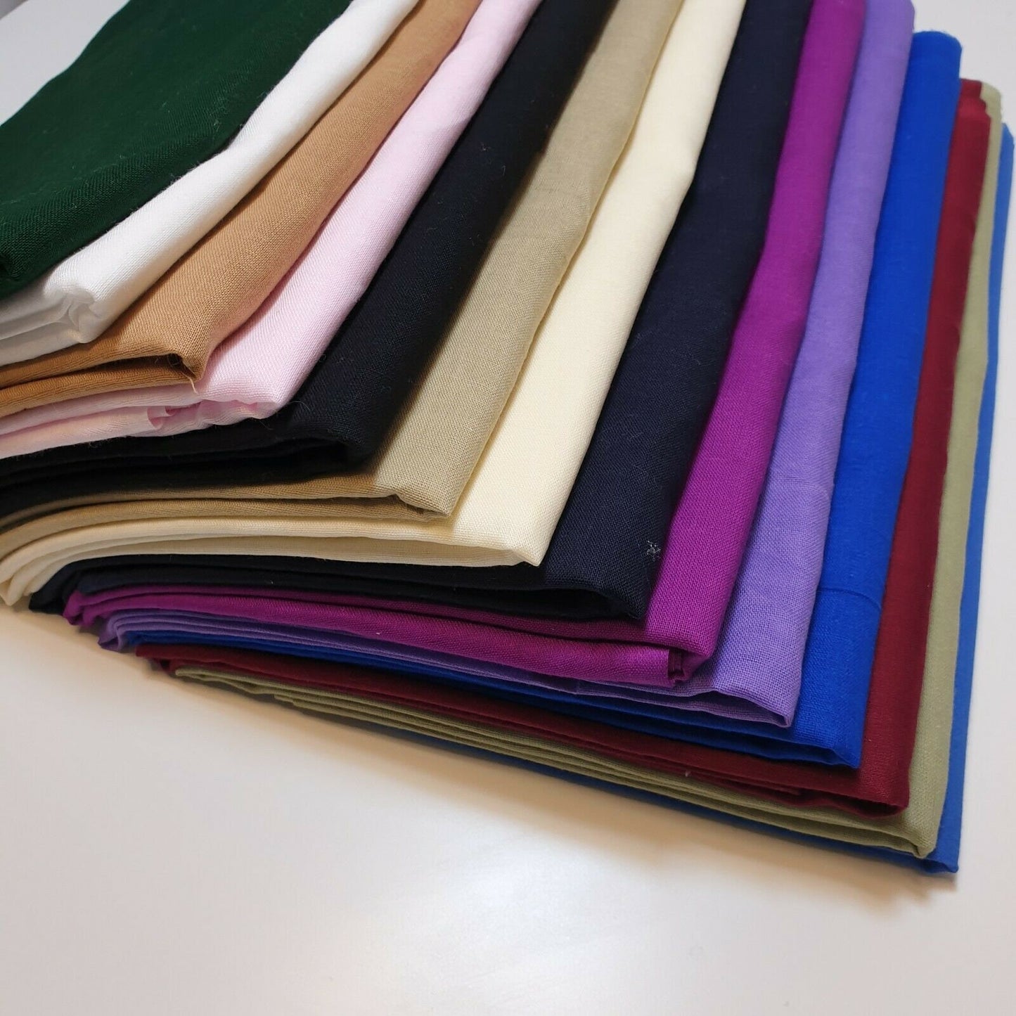 100% Cotton Voile Rubia Cambric Mercerised Plain Lining Fabric – 44" Wide – Soft Craft Dress Material – Per Metre