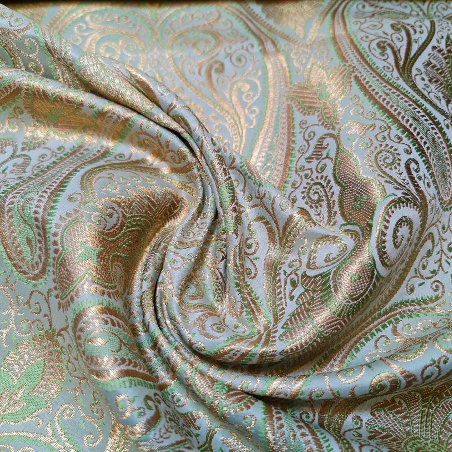 mint brocade fabric in the uk