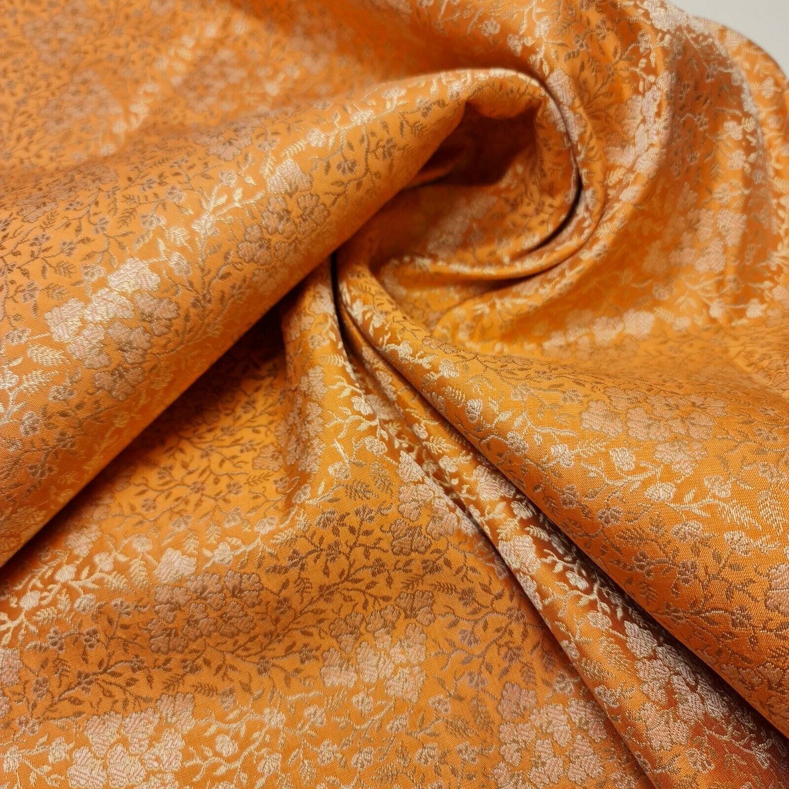 peach brocade fabric for dresses crafts and quilting