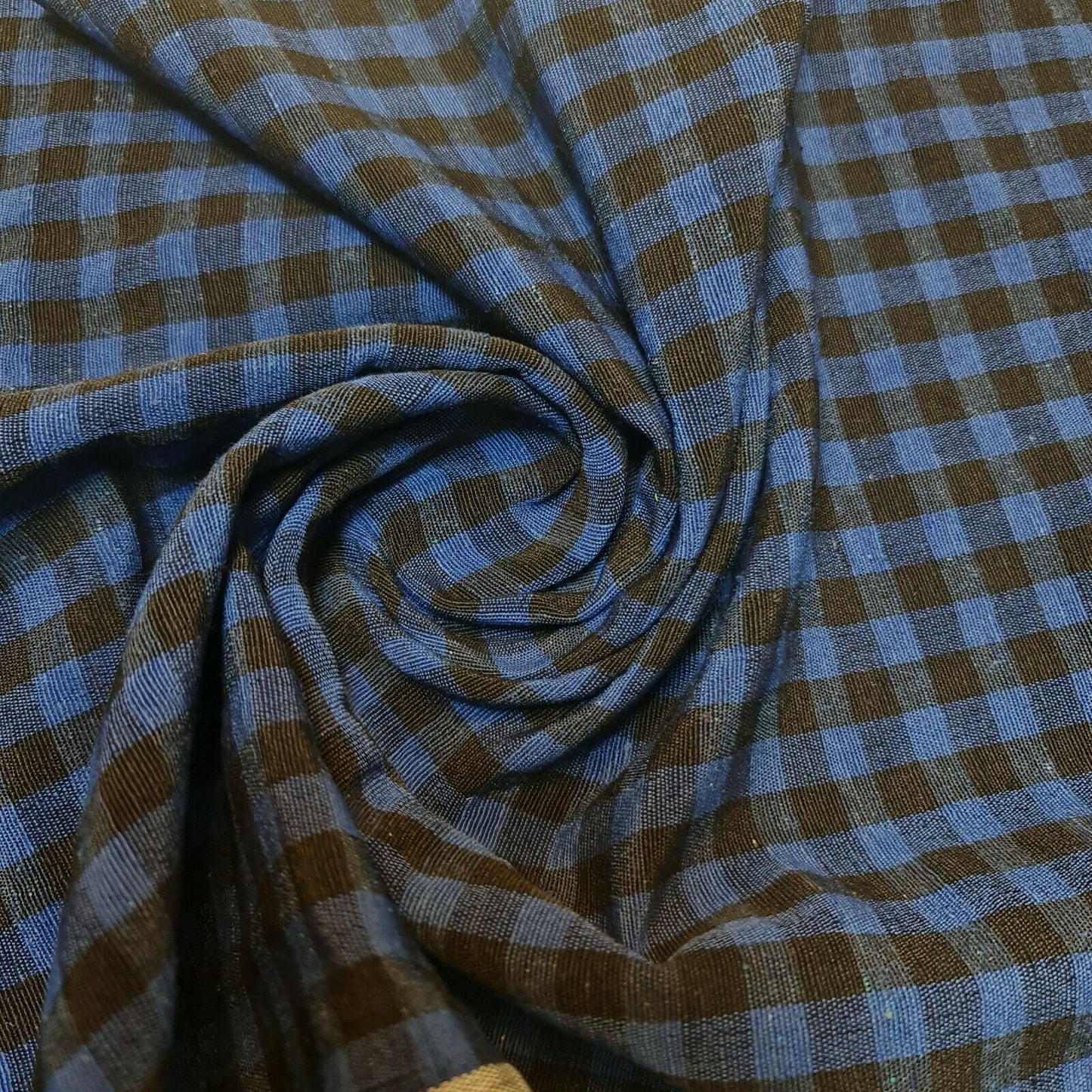 royal black cotton gingham plain linen fabric