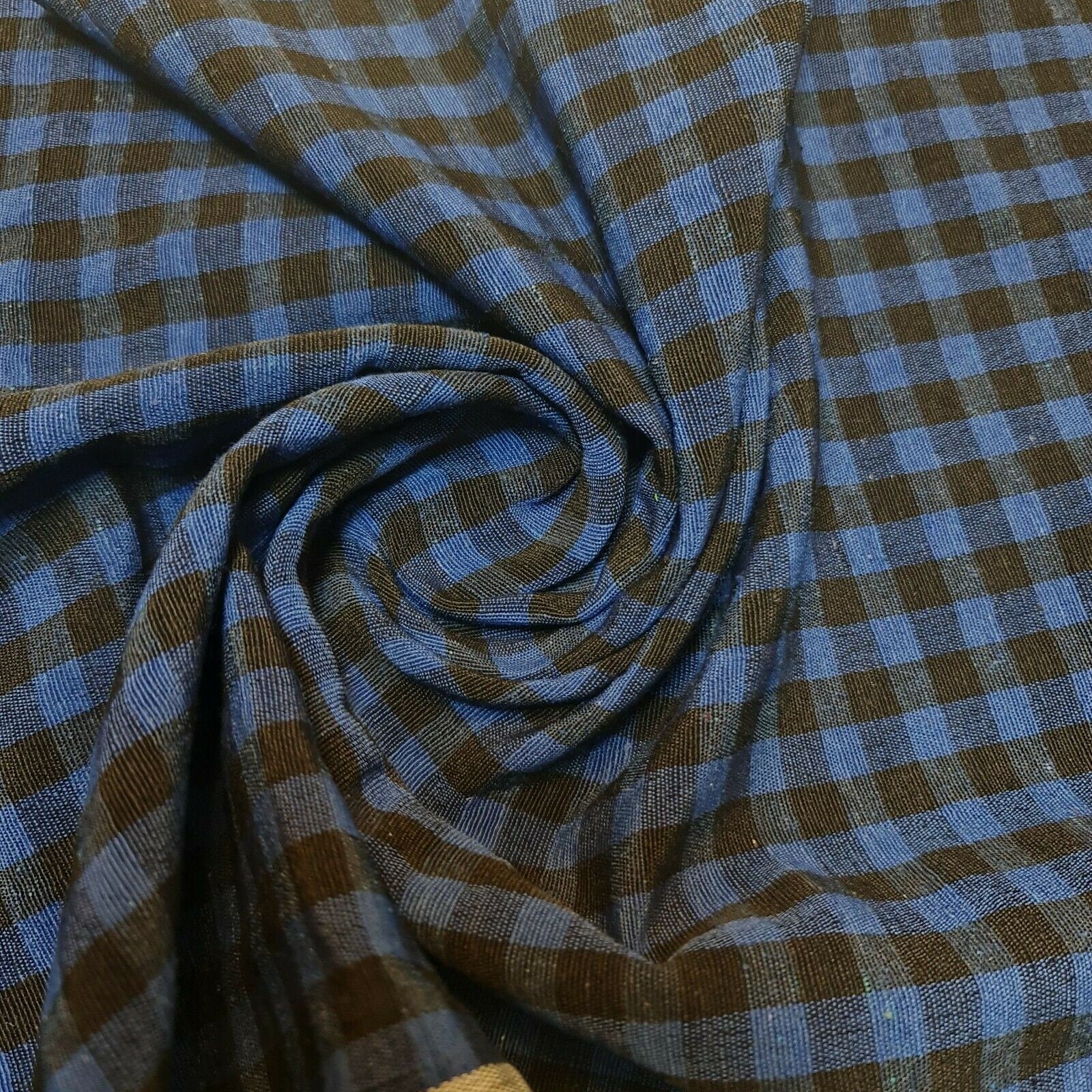 royal black cotton gingham plain linen fabric