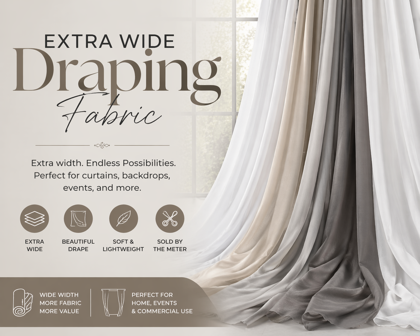 Extra Wide Draping Fabric