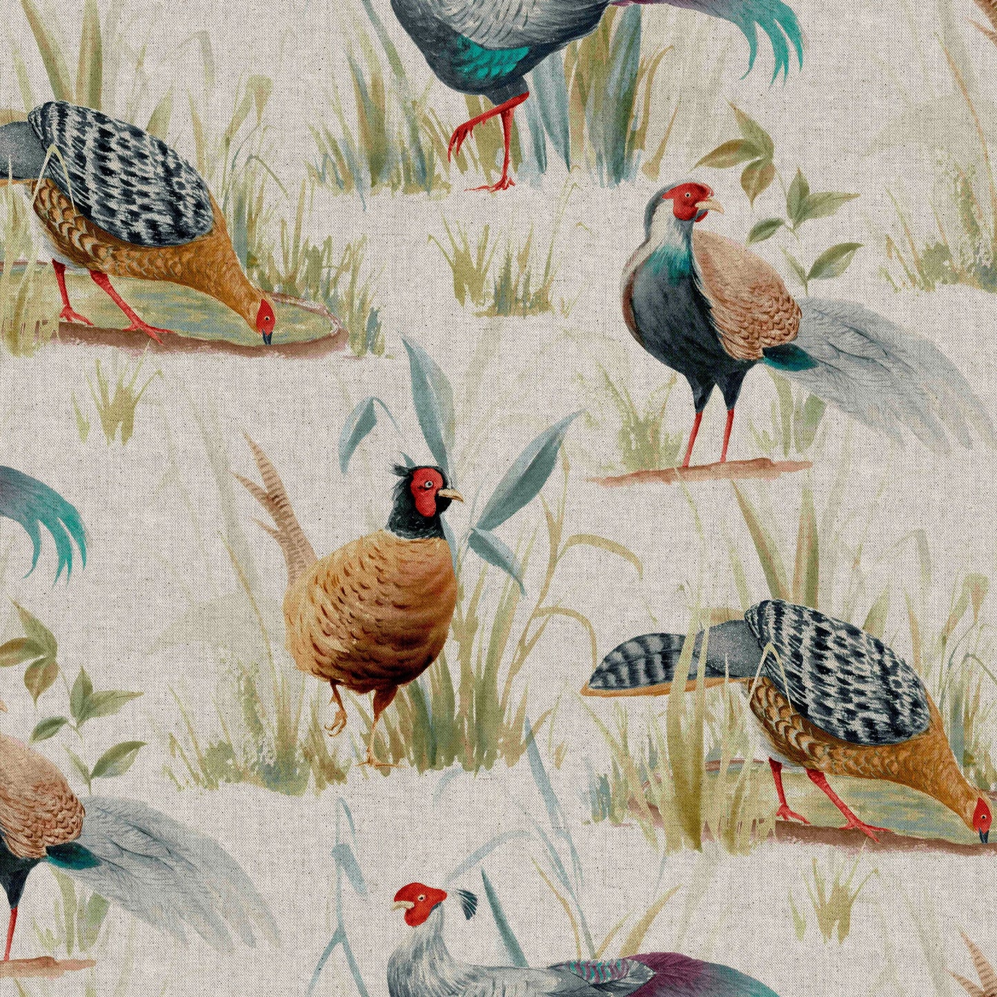European Produced Cotton Rich Linen Look Side-Matching Printed Panama Fabric | Digitally Printed 55" (140cm) Wide 205gsm Craft & Home DÃ©cor Material â€“ Sold by the Meter