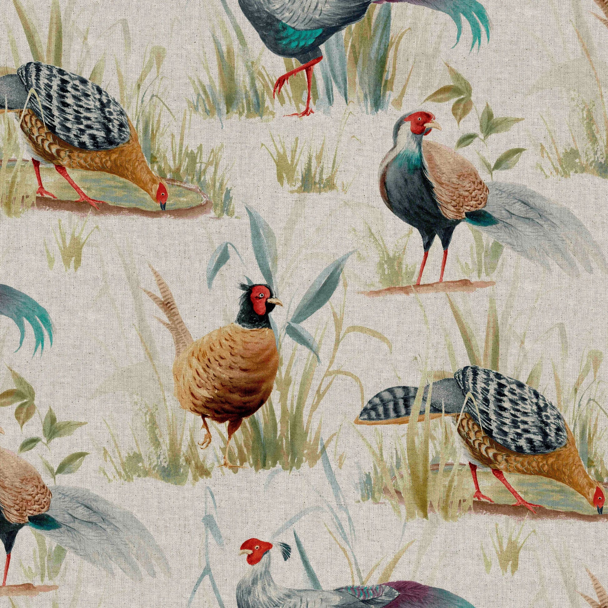 European Produced Cotton Rich Linen Look Side-Matching Printed Panama Fabric | Digitally Printed 55" (140cm) Wide 205gsm Craft & Home DÃ©cor Material â€“ Sold by the Meter