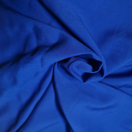 ROYAL BLUE PLAIN VISCOSE CHALLIS FABRIC SOFT NON STRETCH DRESS CRAFT MATERIAL 58" BY METER