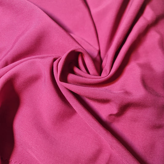 ROSE PINK PLAIN VISCOSE CHALLIS FABRIC SOFT NON STRETCH DRESS CRAFT MATERIAL 58" BY METER