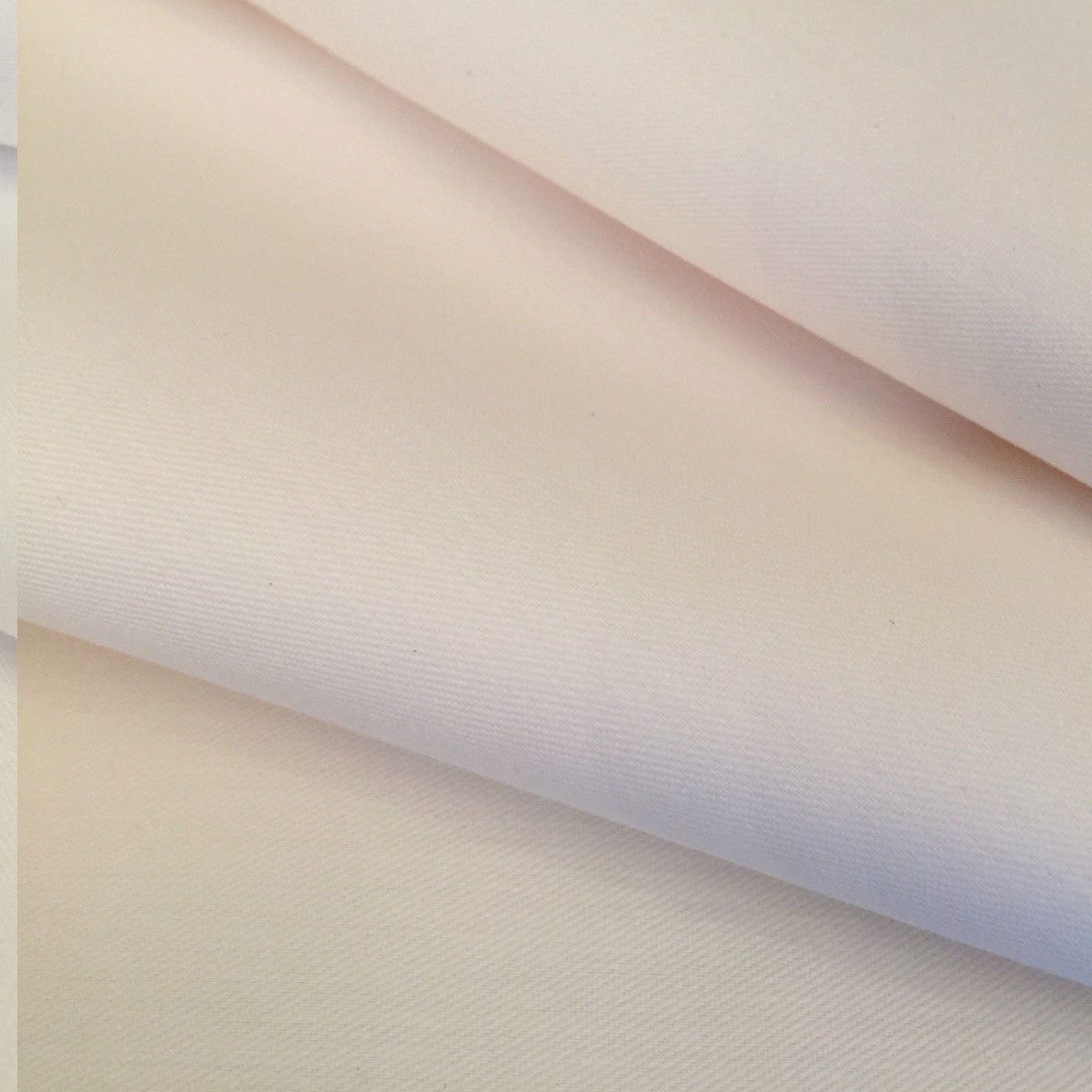 Ivory 110" Satin Twill Curtain Lining Fabric | Polycotton Satin 280cm Wide – Sold by the Meter