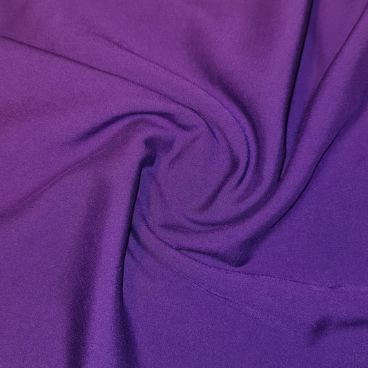 PURPLE PLAIN VISCOSE CHALLIS FABRIC SOFT NON STRETCH DRESS CRAFT MATERIAL 58" BY METER