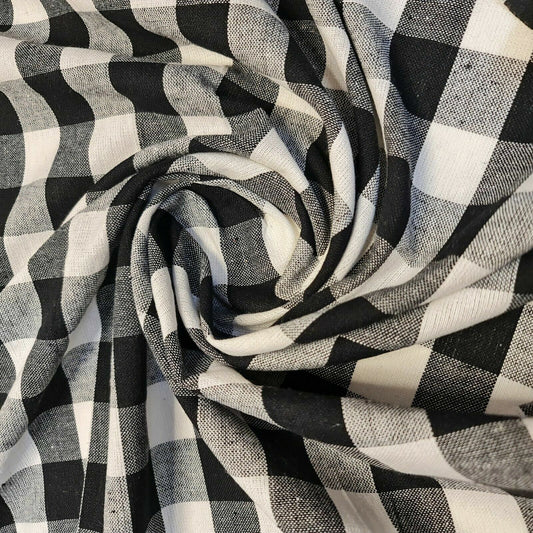 Premium 100 % Baumwolle Gingham 2" Khadi weicher Leinen Handwebstoff 42" Meterware