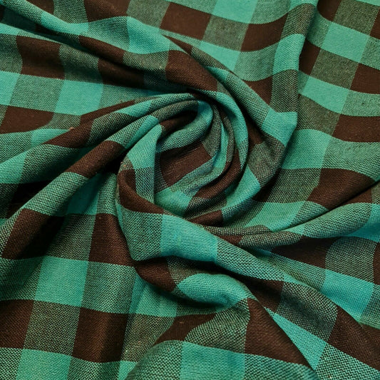 Premium 100 % Baumwolle Gingham 2" Khadi weicher Leinen Handwebstoff 42" Meterware
