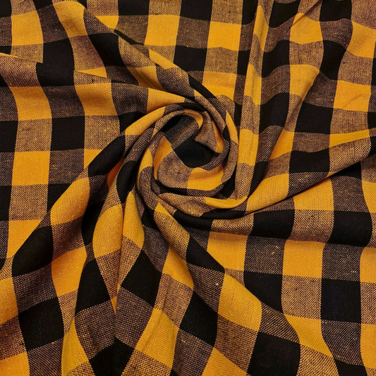 Premium 100 % Baumwolle Gingham 2" Khadi weicher Leinen Handwebstoff 42" Meterware