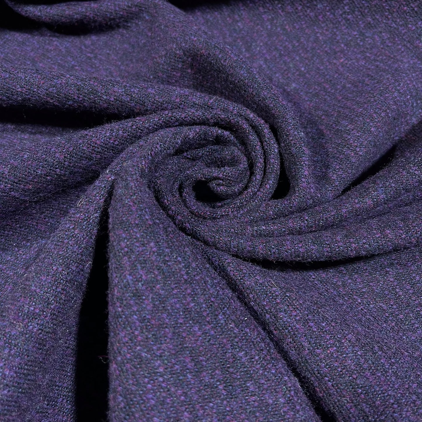 Deep Purple Melange Italian Wool Blend Fabric – Premium Coat, Jacket, Dress & Costume Material – 58" Wide