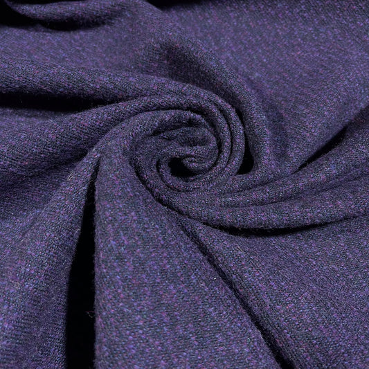 Deep Purple Melange Italian Wool Blend Fabric – Premium Coat, Jacket, Dress & Costume Material – 58" Wide