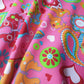 Pink Multicolour Paisley Floral Polyester Material Quilting Dress Decor Costume Fabric 58" By The Meter