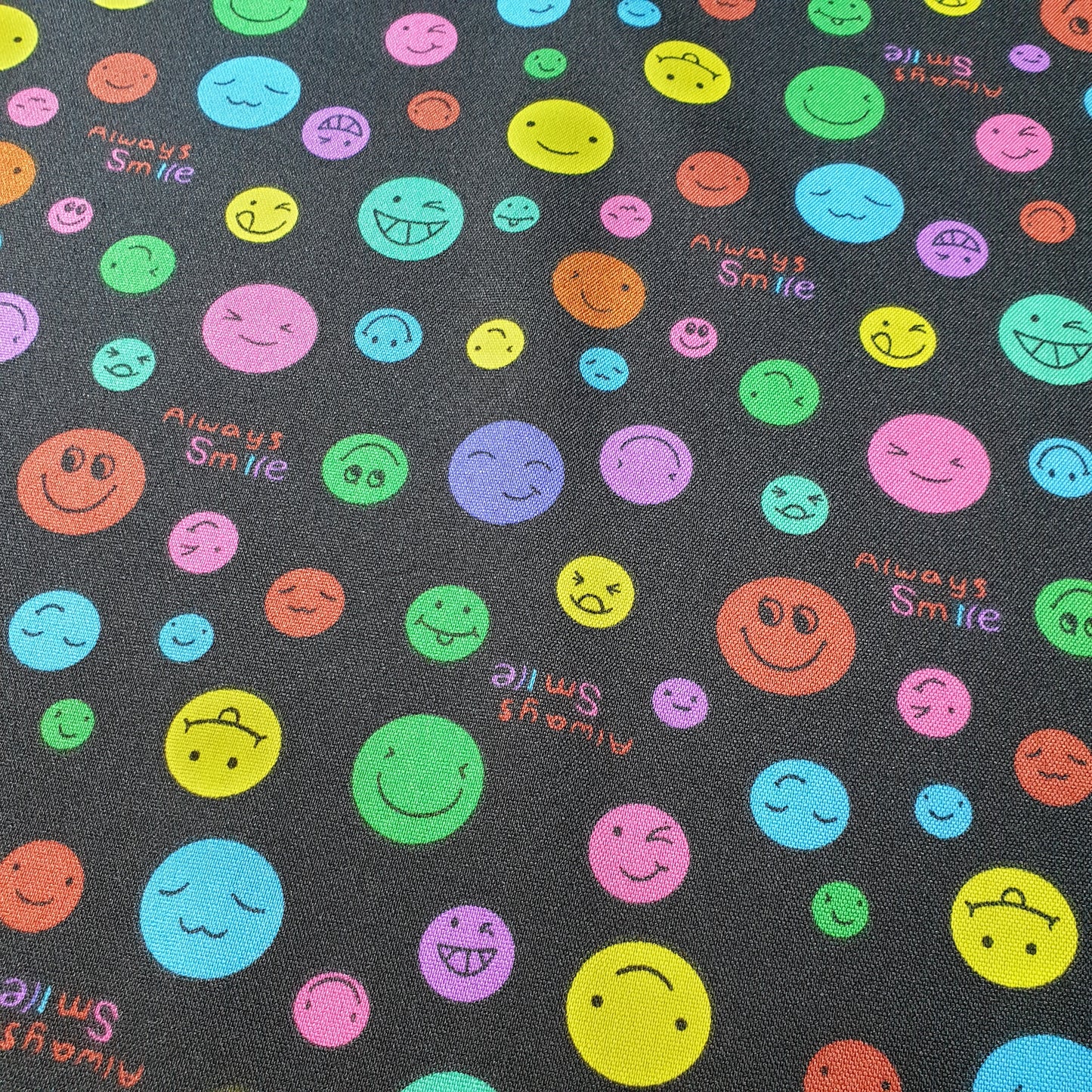 Smiley Faces Icon Print Polyester Material Quilting Dress Decor Costume Fabric 58" By The Meter