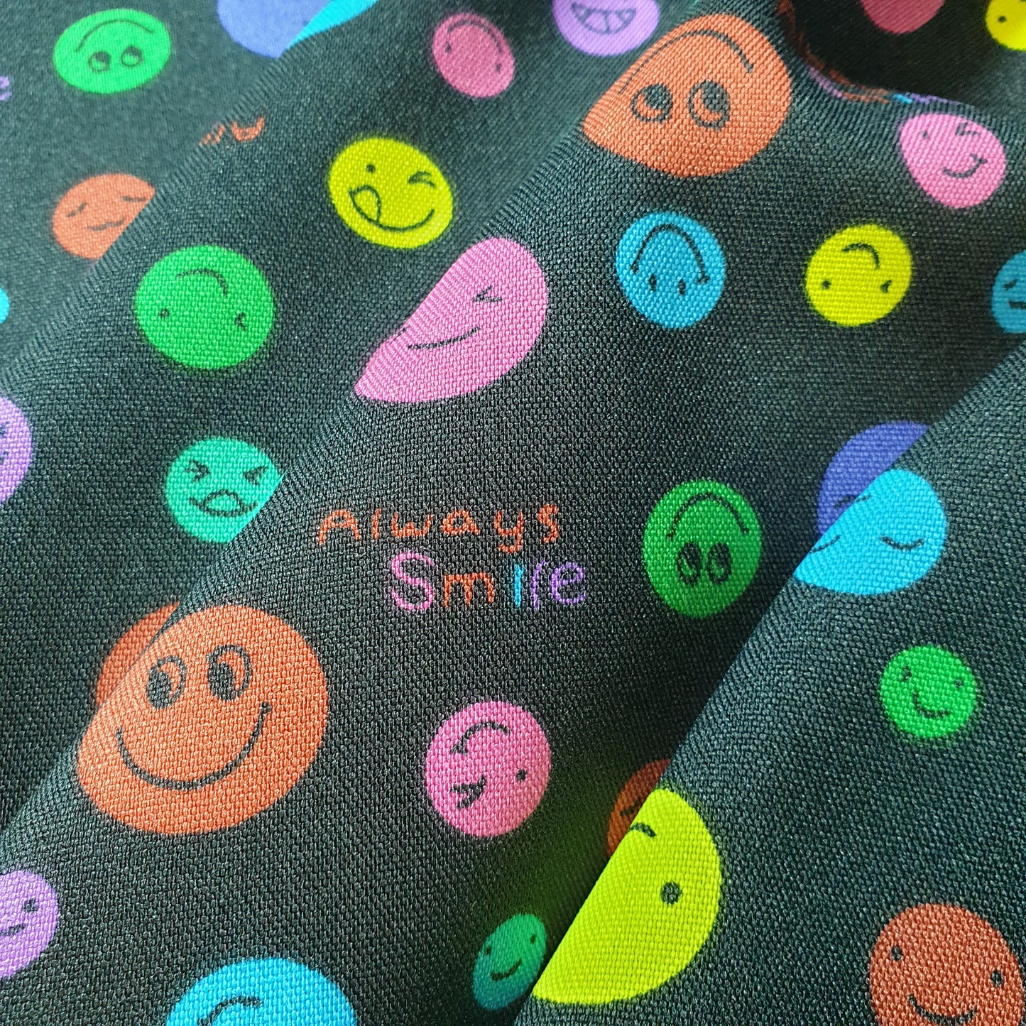 Smiley Faces Icon Print Polyester Material Quilting Dress Decor Costume Fabric 58" By The Meter