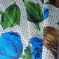 Blue Tulip Floral 100% Cotton Lawn Fabric Craft Quilting Patchwork Material Meter 44"